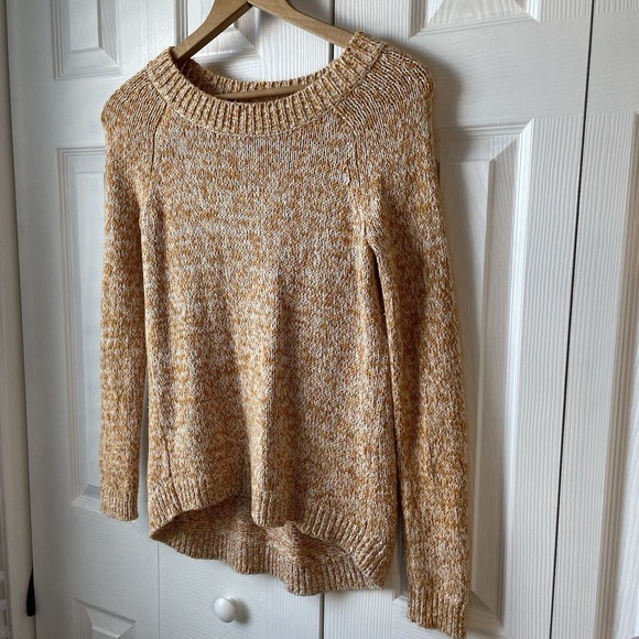 LOFT Sweater Womens M Orange Crew Neck Knit Pullover Casual - Picture 5 of 5